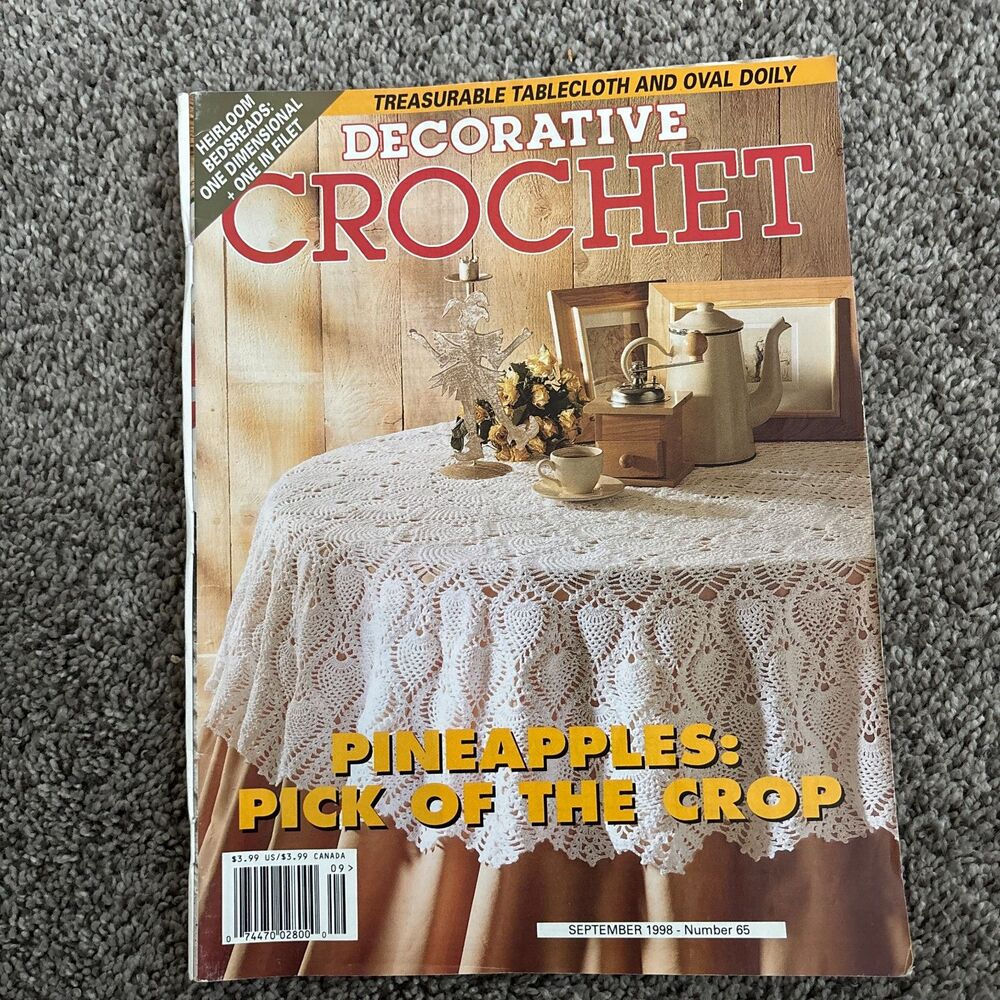 Decorative CROCHET Pineapples Pick Of The Crop Sept.1998 #65 Instruction Book